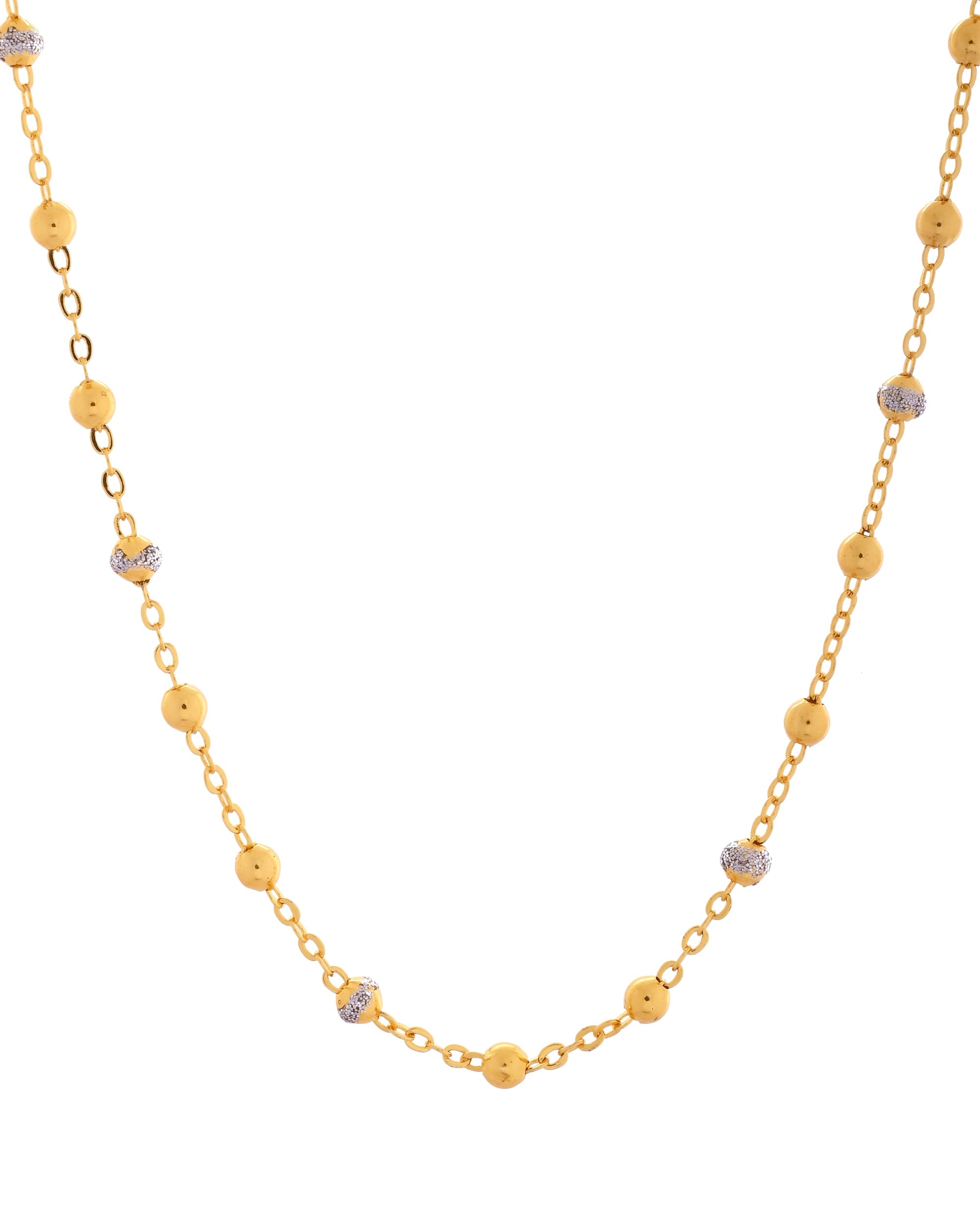 VOJ Stainless Steel Dual Toned Ball Chain For Women - Distacart