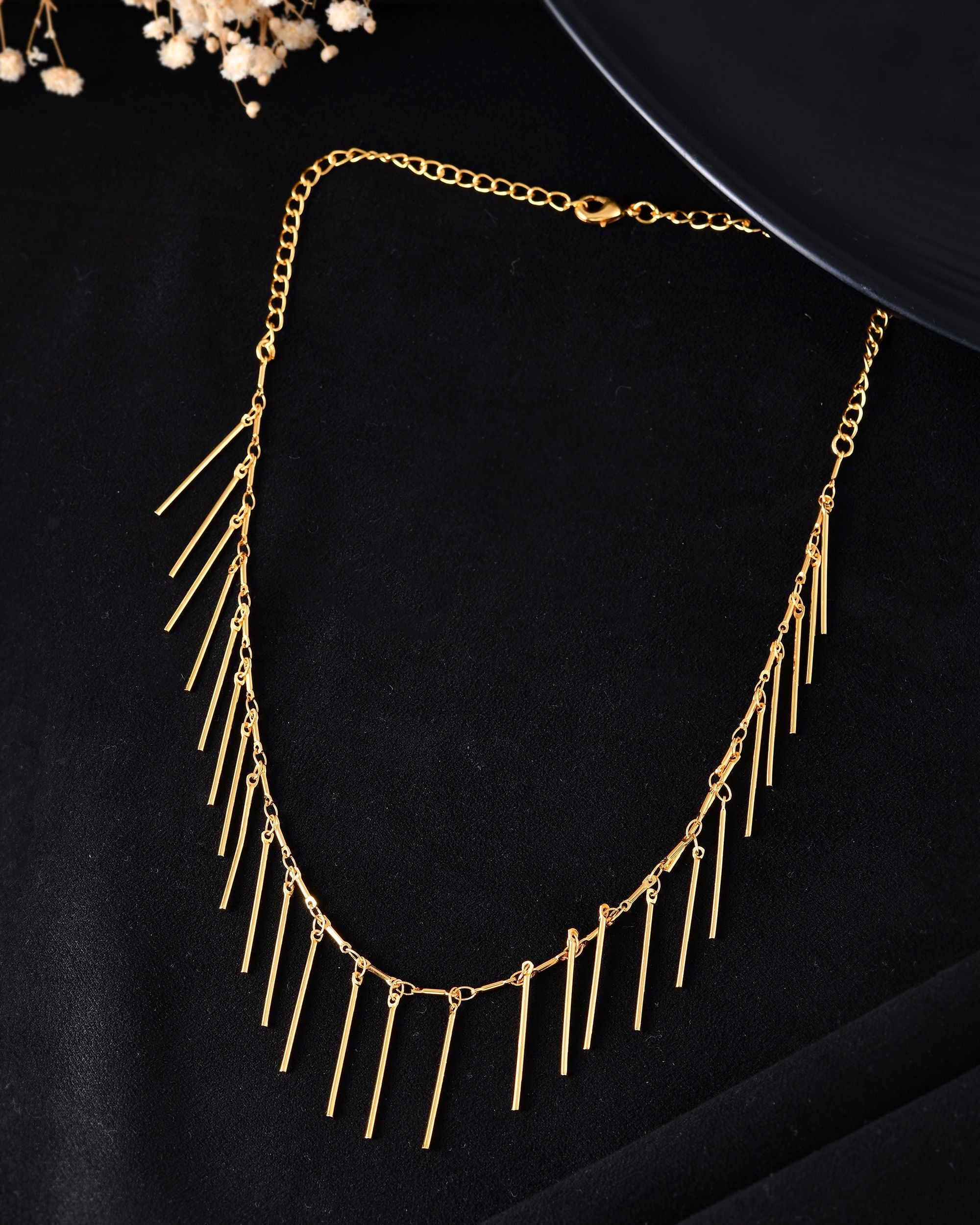 VOJ Women Gold Polished Statement Necklace - Distacart