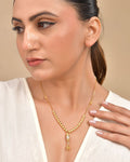 VOJ Rose Gold Polished Ad Studded Round Pendant With Chain - Distacart