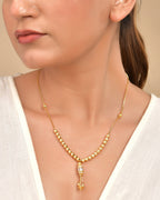 VOJ Rose Gold Polished Ad Studded Round Pendant With Chain - Distacart