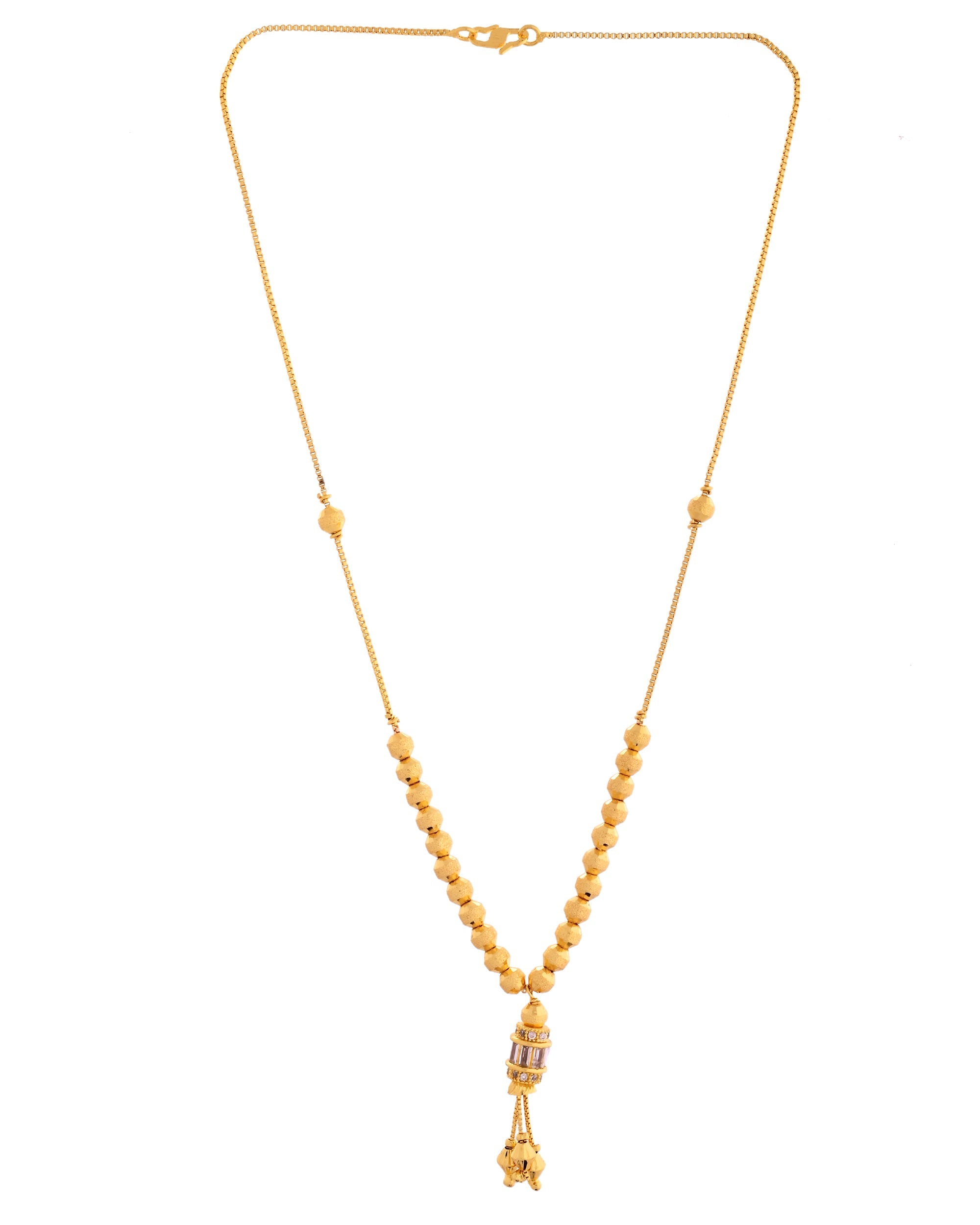 VOJ Rose Gold Polished Ad Studded Round Pendant With Chain - Distacart