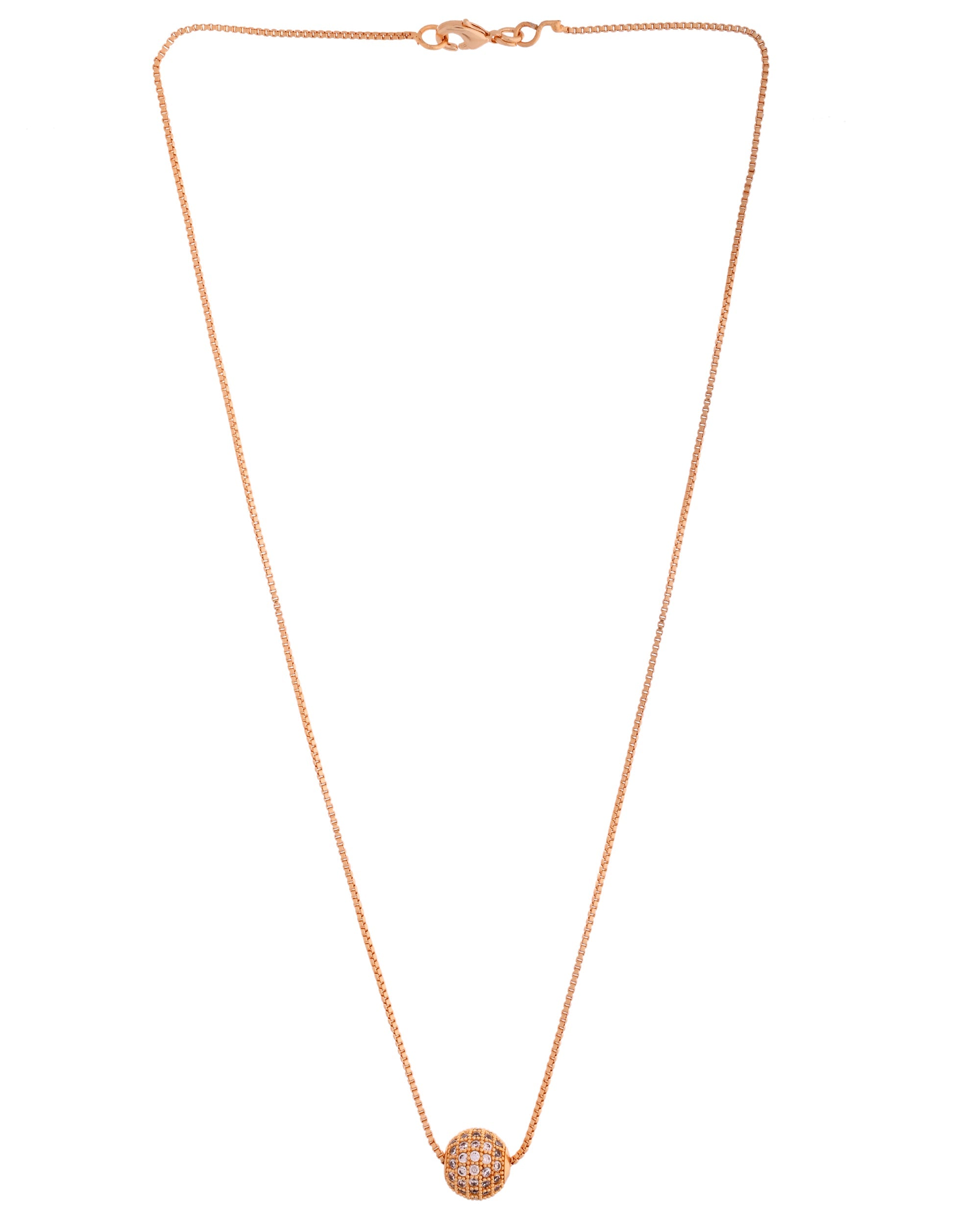 VOJ Gold Polished Women Stone Studded Designer Chain - Distacart