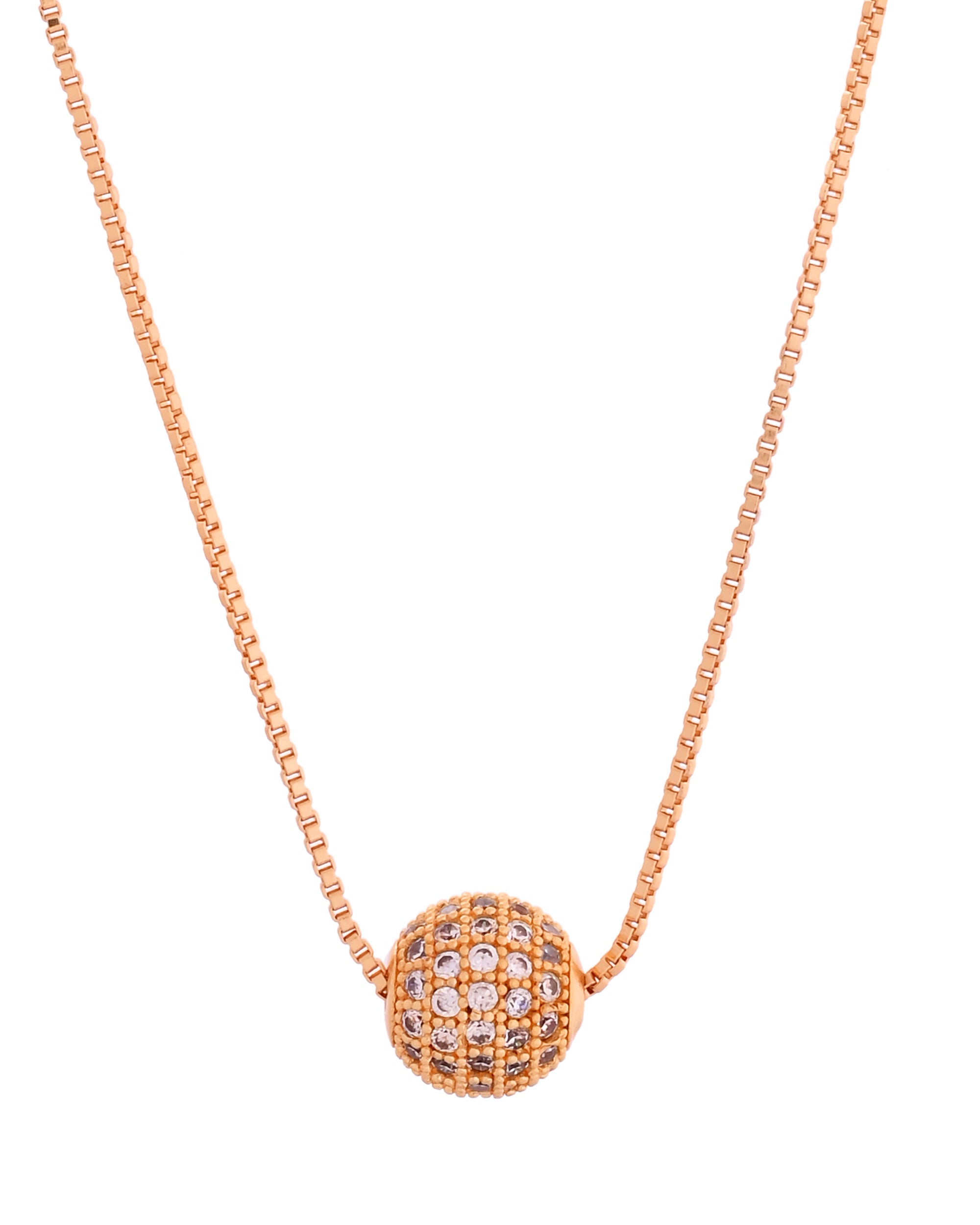 VOJ Gold Polished Women Stone Studded Designer Chain - Distacart