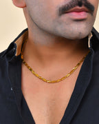 VOJ Stainless Steel Gold Polished Biscuit Shaped Classic Chain - Distacart