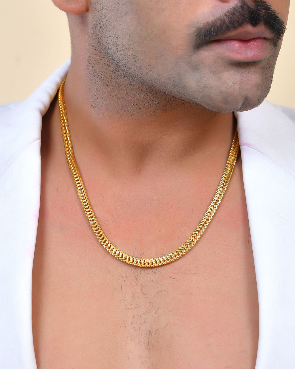 VOJ Stainless Steel Classic Linked Gold Polished Chain - Distacart