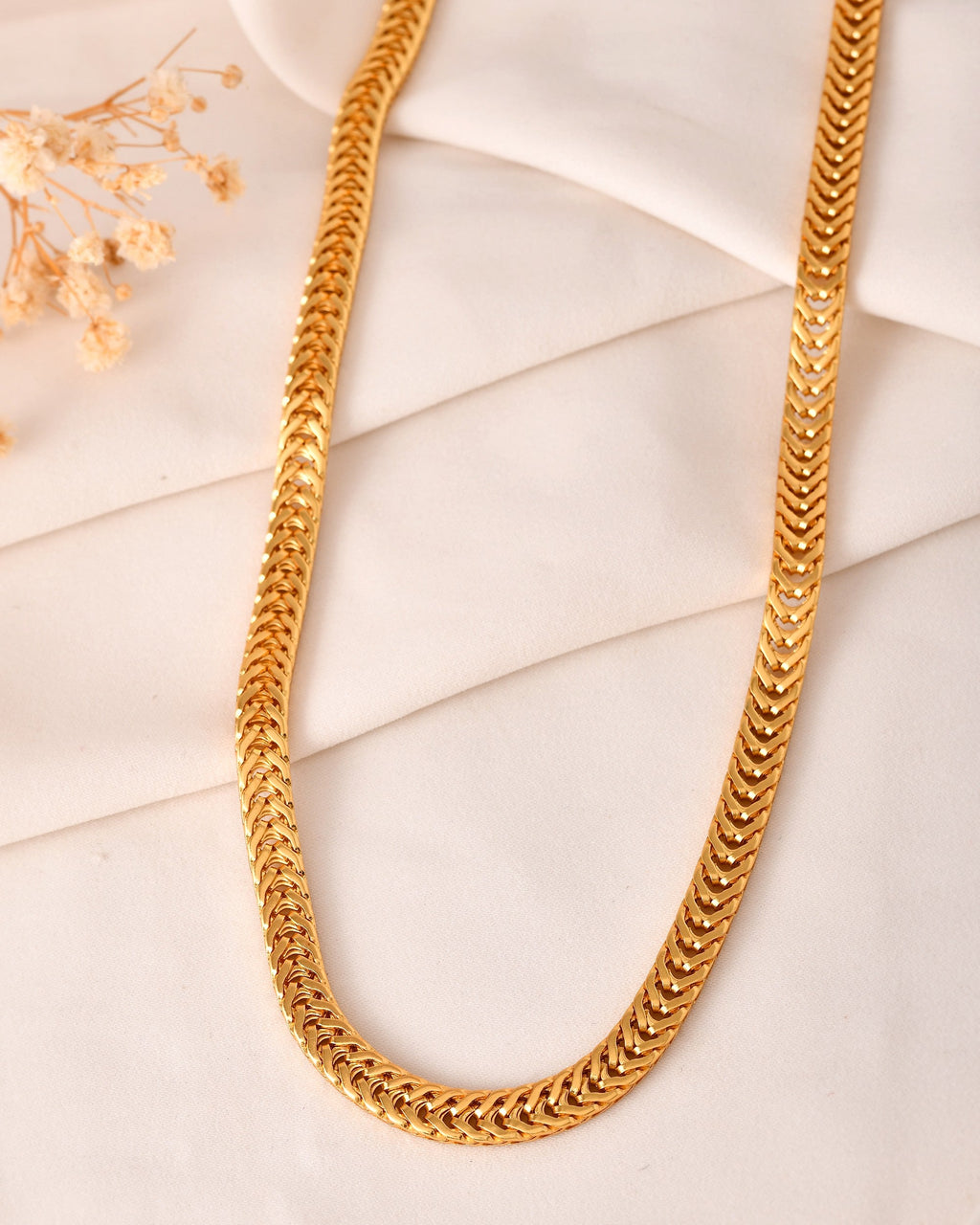 VOJ Stainless Steel Classic Linked Gold Polished Chain - Distacart