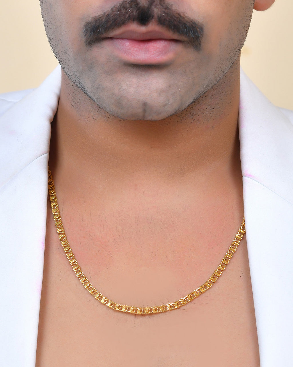 VOJ Stainless Steel Designer Gold Polished Chain For Men - Distacart