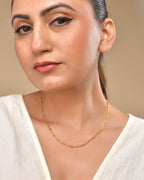 VOJ Women Stainless Steel Twisted Gold Polished Chain - Distacart