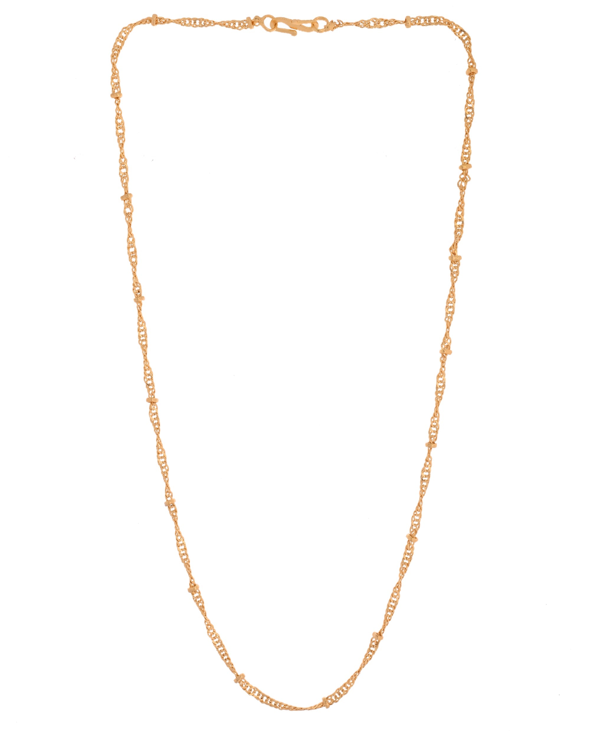 VOJ Women Stainless Steel Twisted Gold Polished Chain - Distacart