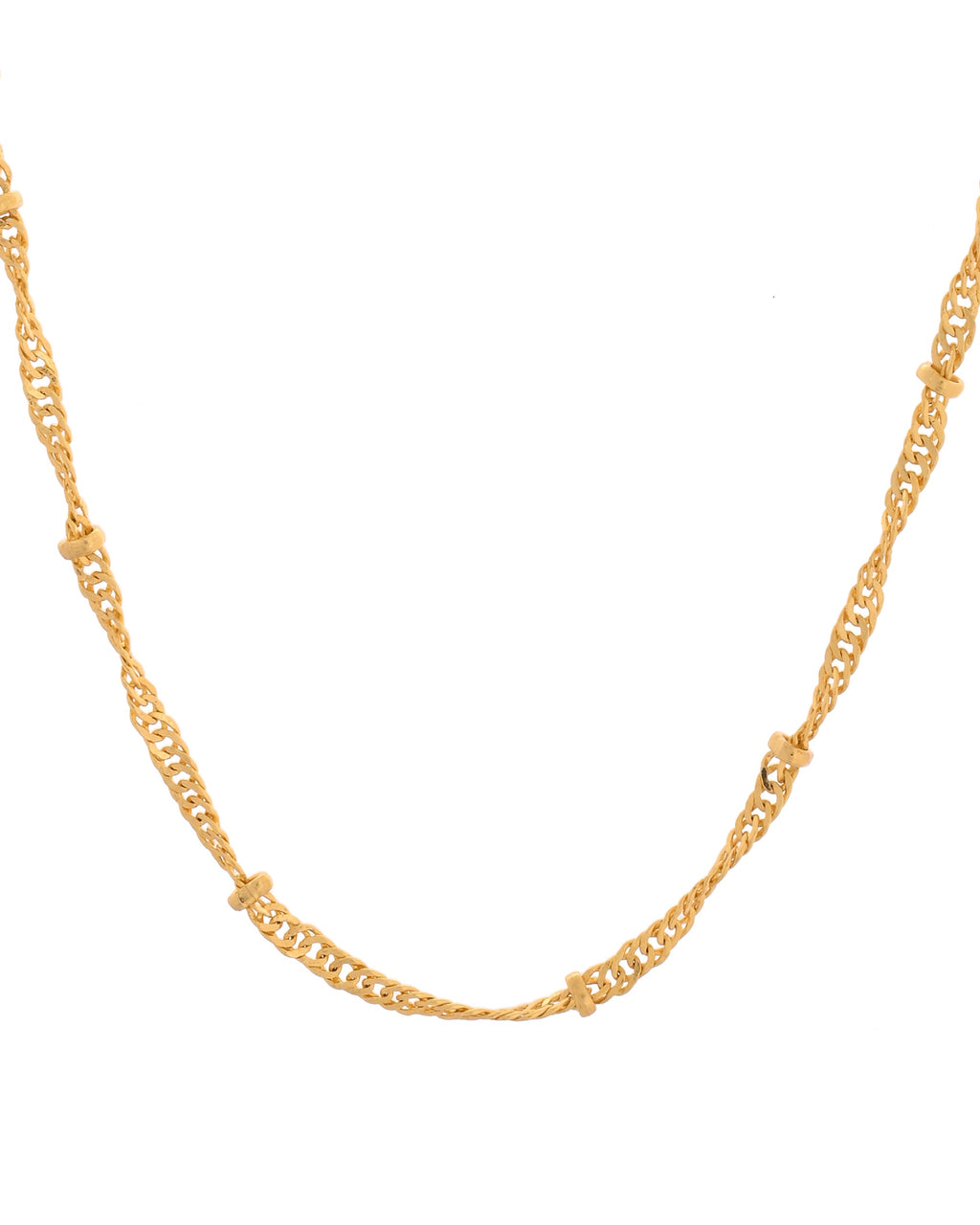 VOJ Women Stainless Steel Twisted Gold Polished Chain - Distacart