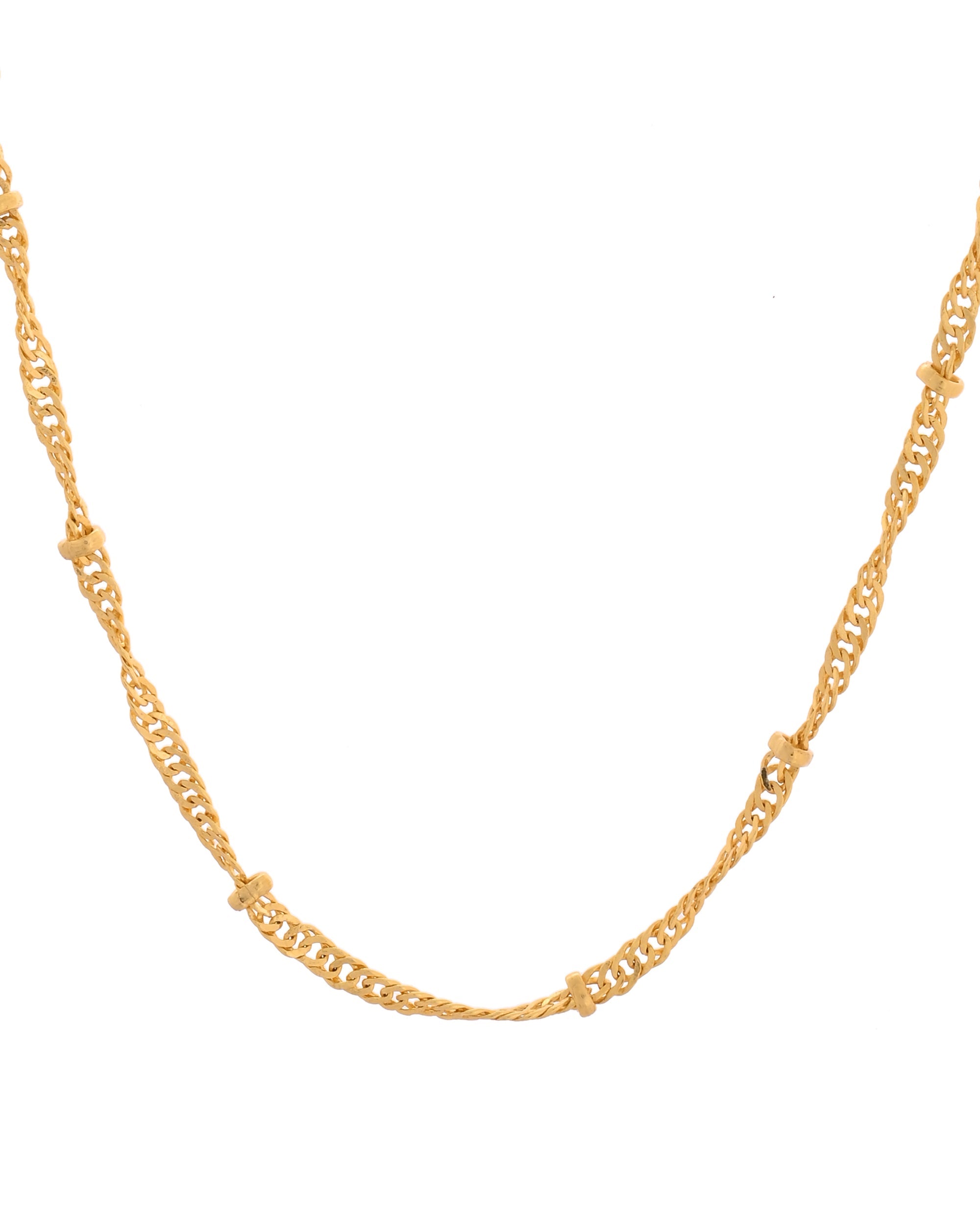 VOJ Women Stainless Steel Twisted Gold Polished Chain - Distacart