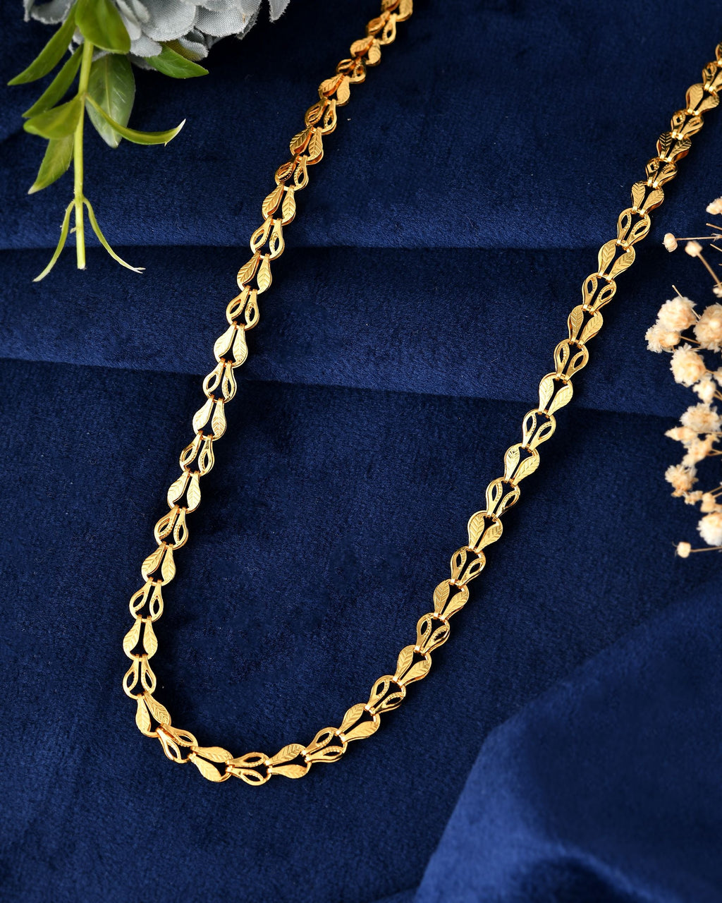VOJ Men Designer Classic Gold Polished Chain - Distacart