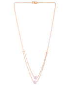VOJ Gold Polished Pearl Studded Multi Layer Chain - Distacart