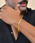 VOJ Men Stainless Steel Gold Polished Handcrafted Bracelet - Distacart