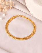 VOJ Men Stainless Steel Gold Polished Handcrafted Bracelet - Distacart