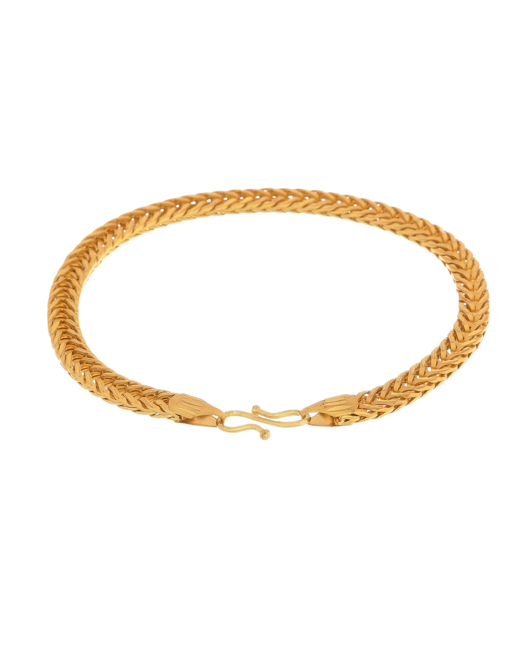 VOJ Men Gold Polished Stainless Steel Linked Bracelet - Distacart