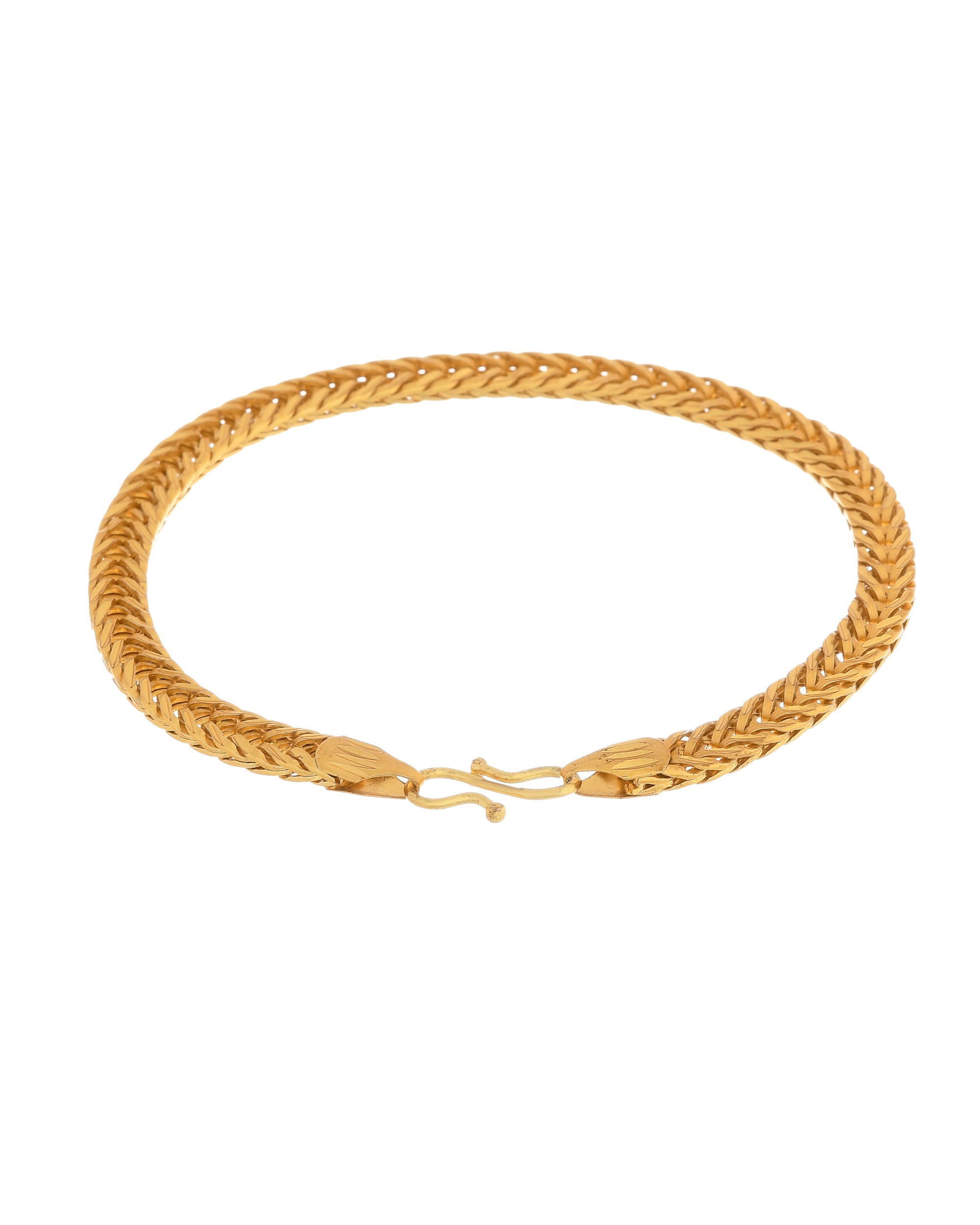 VOJ Men Gold Polished Stainless Steel Linked Bracelet - Distacart