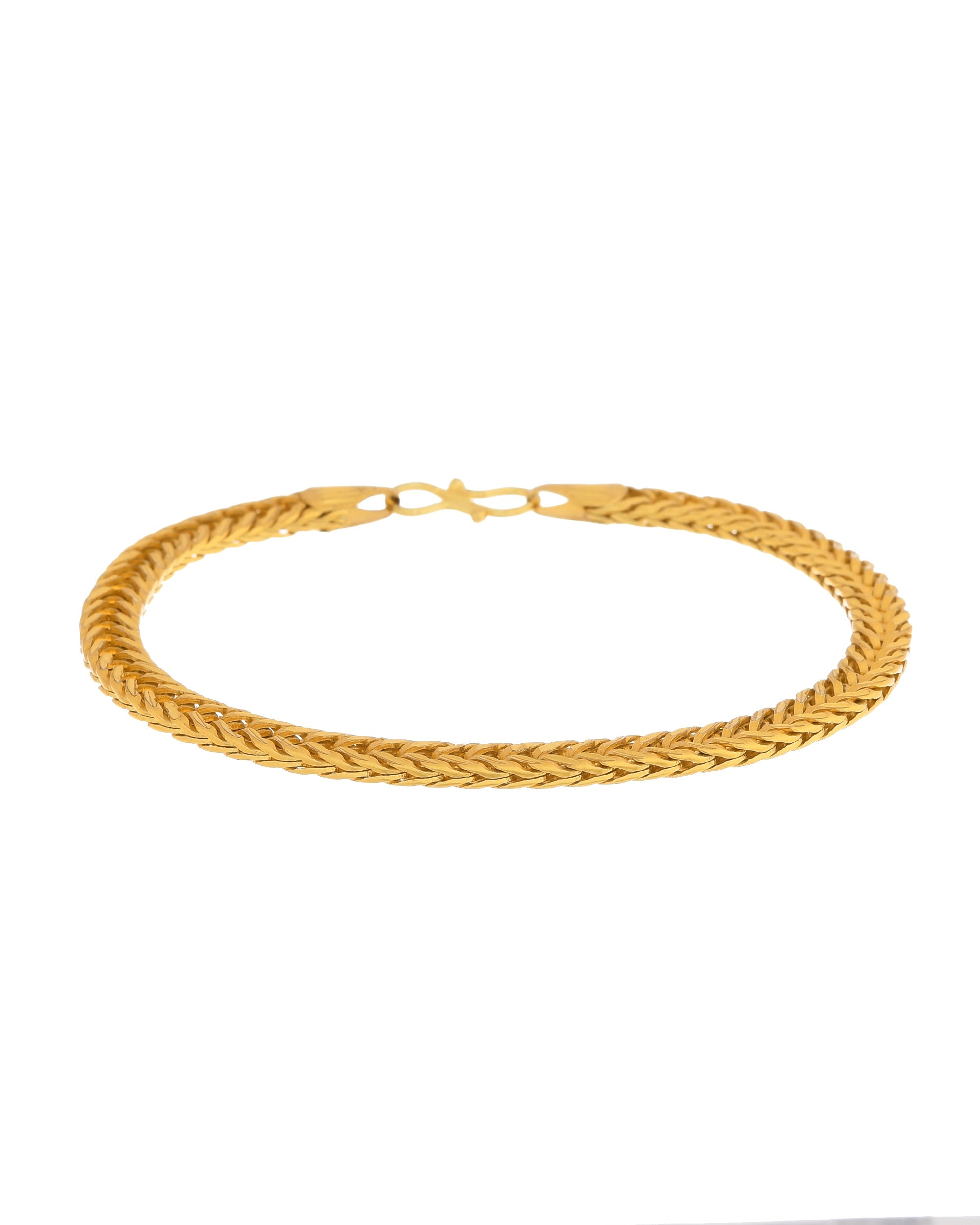 VOJ Men Gold Polished Stainless Steel Linked Bracelet - Distacart