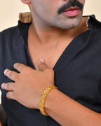 VOJ Gold Polished Handcrafted Stainless Steel Linked Bracelet For Men - Distacart