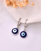 VOJ Silver Plated Contemporary Evel Eye Drop Earrings - Distacart