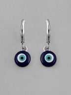 VOJ Silver Plated Contemporary Evel Eye Drop Earrings - Distacart
