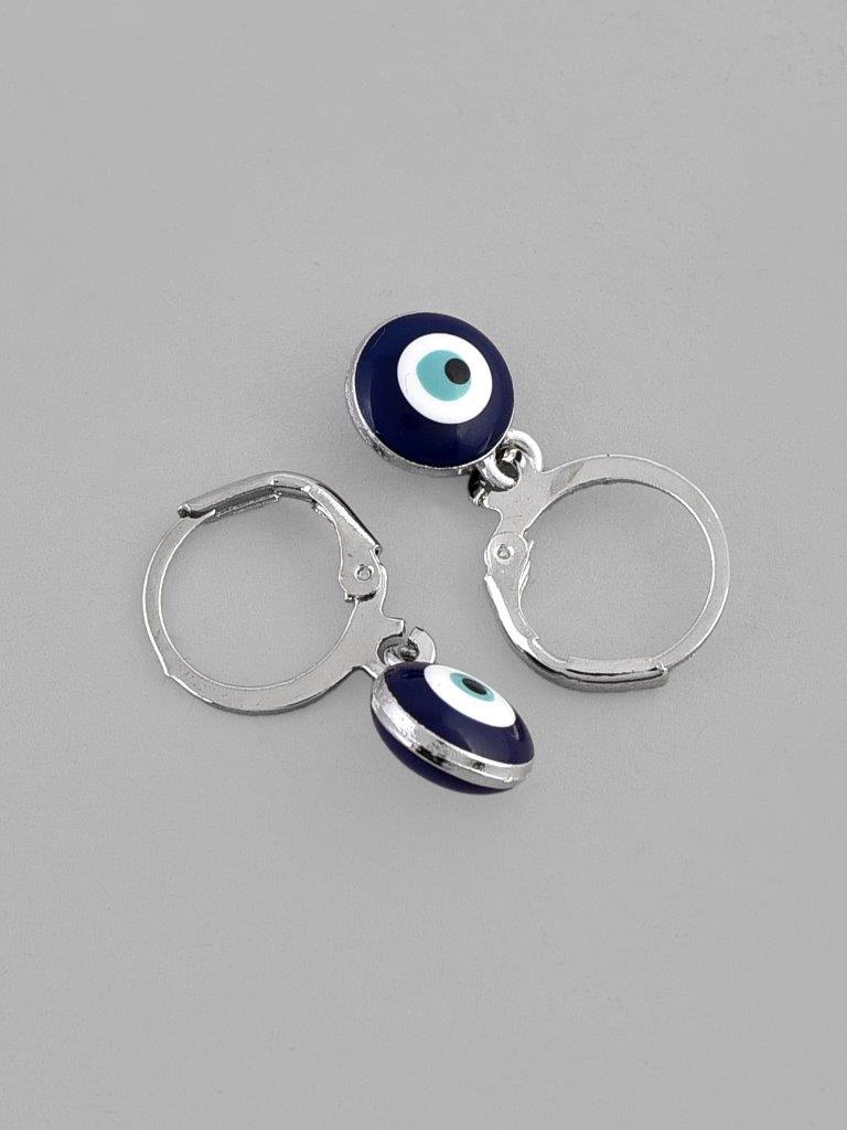 VOJ Silver Plated Contemporary Evel Eye Drop Earrings - Distacart