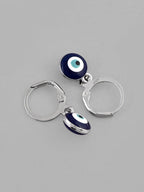 VOJ Silver Plated Contemporary Evel Eye Drop Earrings - Distacart
