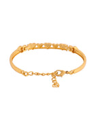 VOJ Women Gold Polished Heart Shaped Stone Studded Link Bracelet - Distacart
