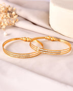 VOJ Set Of 2 Gold Polished Stone Studded Bangle - Distacart