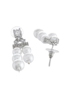 VOJ Silver Plated Pearl & Ad Studded Designer Jewellery Set - Distacart