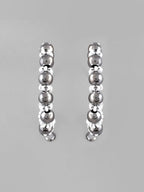 VOJ White Pearl With Silver Bead Hoop Earrings - Distacart