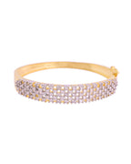 VOJ Women Gold Polished Cz Studded Kada Bracelet - Distacart