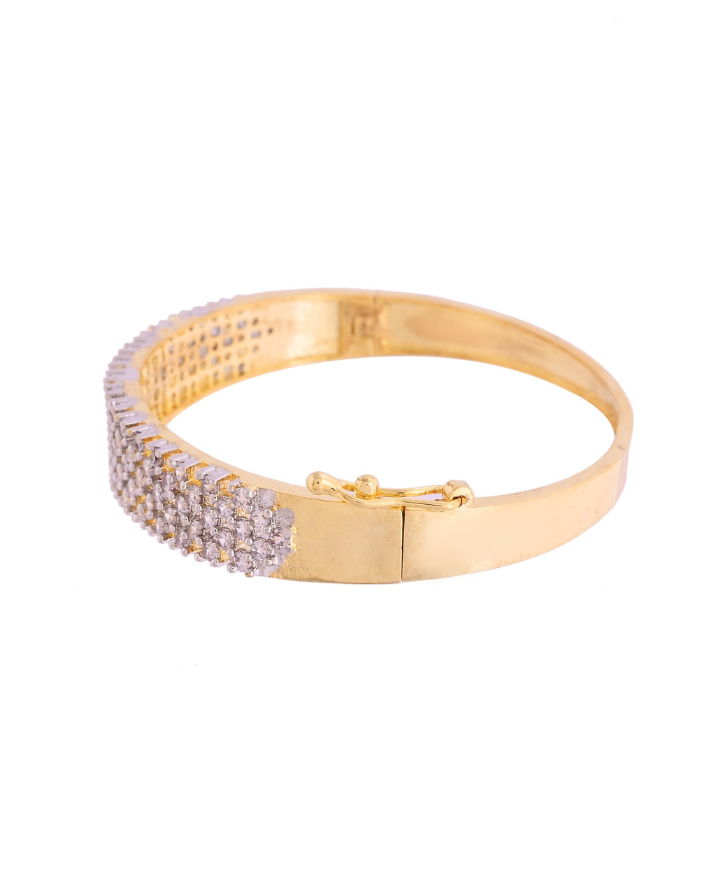 VOJ Women Gold Polished Cz Studded Kada Bracelet - Distacart