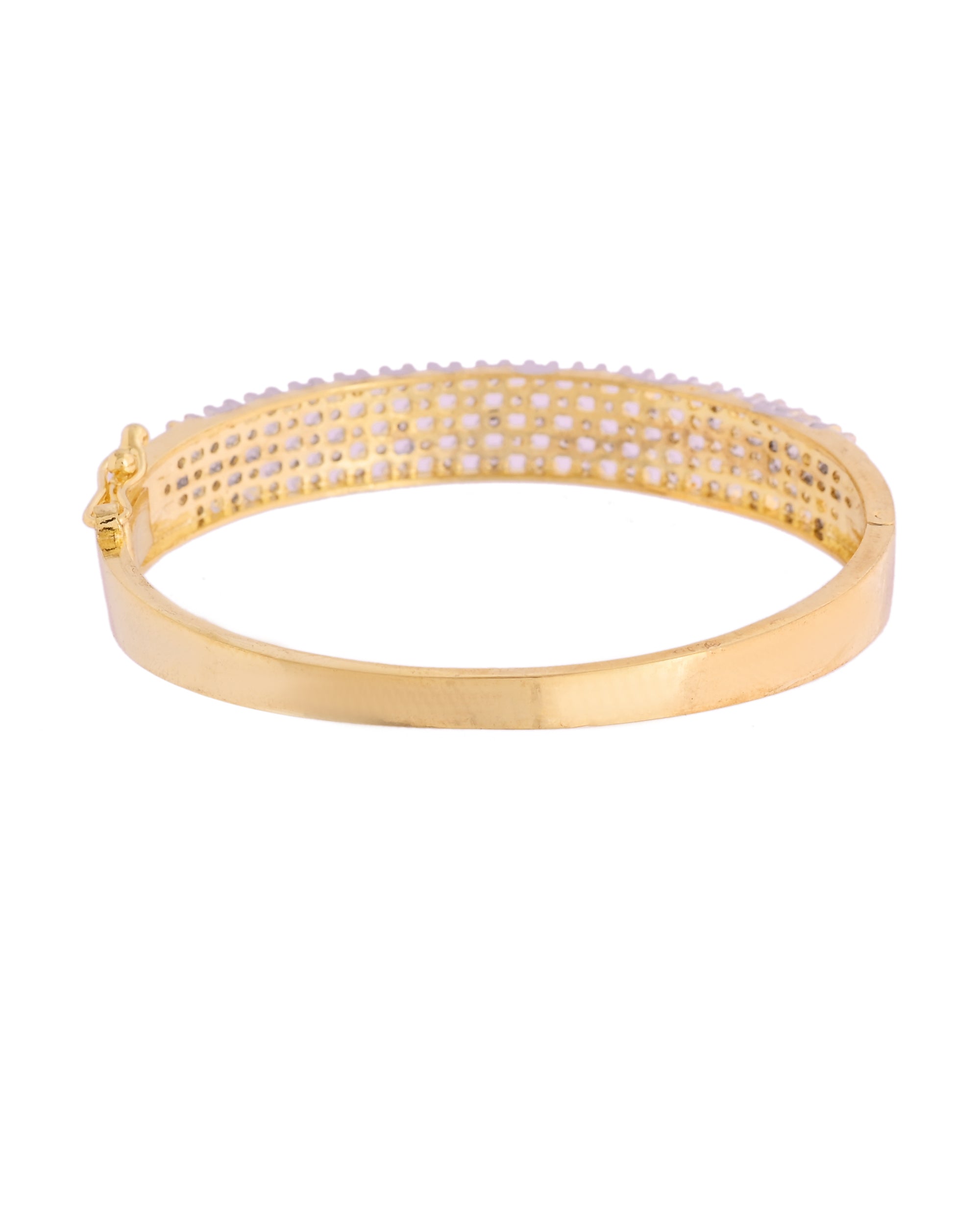 VOJ Women Gold Polished Cz Studded Kada Bracelet - Distacart
