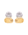 VOJ Gold Polished Small Coin & Stone Studded Studs Earrings - Distacart