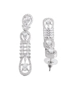 VOJ Silver Plated Ad Stone Studded Long Earrings - Distacart