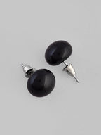 VOJ Black Circular Studs Earrings - Distacart