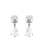 VOJ Silver Plated Stone Studded Studs Earrings - Distacart