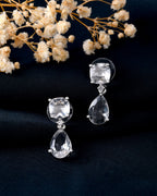 VOJ Silver Plated Stone Studded Studs Earrings - Distacart