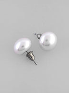 VOJ White Circular Studs Earrings - Distacart