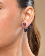 VOJ Silver Plated Purple Stone Studded Studs Earrings - Distacart