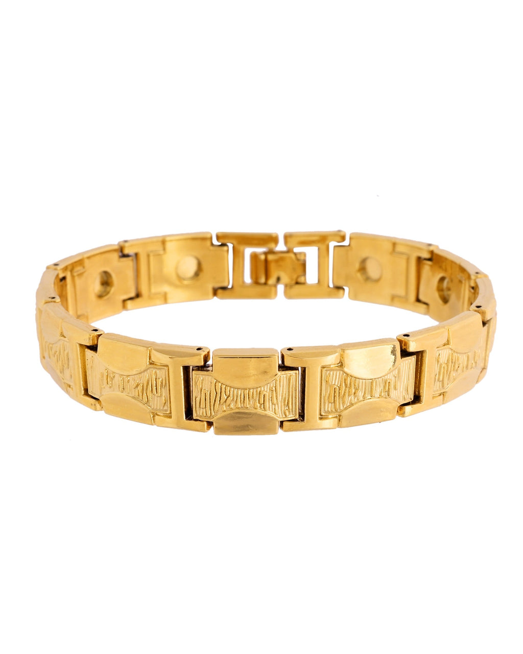 VOJ Men Gold Polished Designer Stainless Steel Bracelet - Distacart