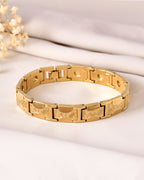 VOJ Men Gold Polished Designer Stainless Steel Bracelet - Distacart