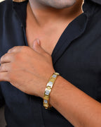 VOJ Men Dual Toned Stylish Stainless Steel Bracelet - Distacart