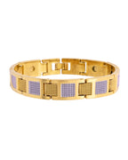 VOJ Men Dual Toned Stylish Stainless Steel Bracelet - Distacart
