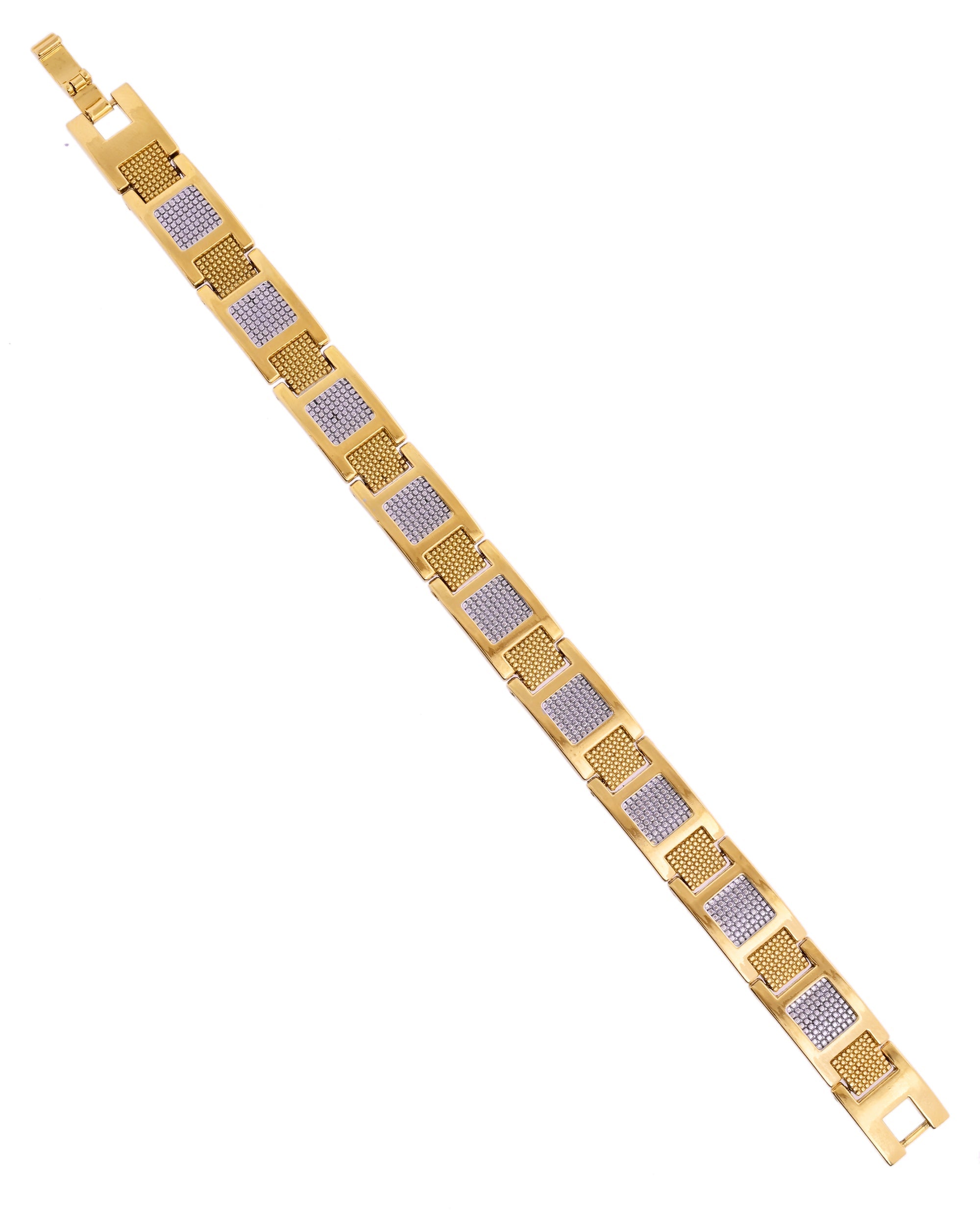 VOJ Men Dual Toned Stylish Stainless Steel Bracelet - Distacart