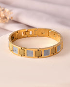 VOJ Men Dual Toned Stylish Stainless Steel Bracelet - Distacart