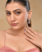 VOJ Silver Plated Stone Studded Floral Shaped Studs Earrings - Distacart