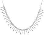 VOJ Silver Plated Ad Stone Studded Elegant Minimal Jewellery Set - Distacart