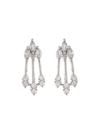 VOJ Silver Plated Ad Stone Studded Elegant Minimal Jewellery Set - Distacart